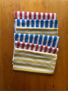 Geometry Striped Napkin Set - Red, Blue, Yellow Stripes